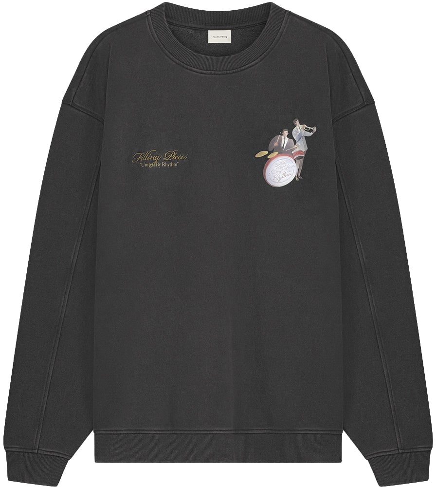 Filling Pieces Sweatshirt Band Vintage Black Zwart