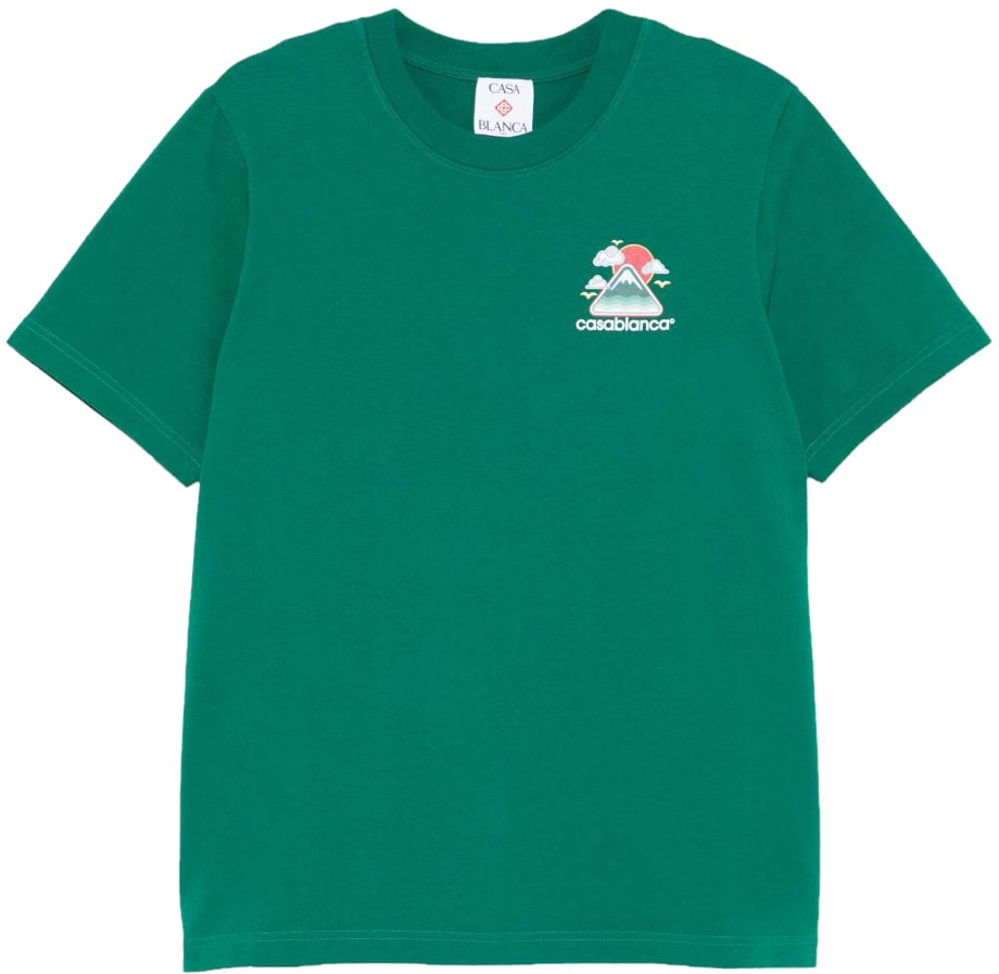 Casablanca Heren Montagne Ondulée T-Shirt Groen Groen