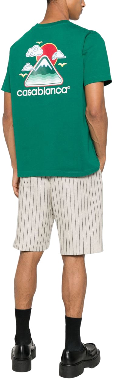 Casablanca Heren Montagne Ondulée T-Shirt Groen Groen