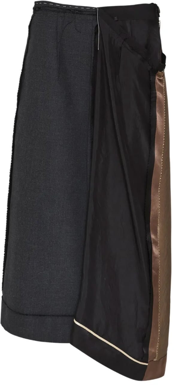Maison Margiela Midi Skirt Anthracite Grey Grijs