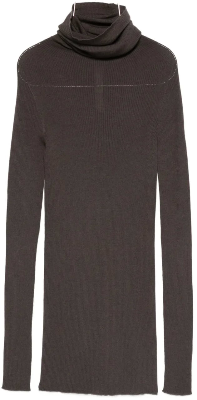 Rick Owens Ribbed Ls Tube Darkdust Grijs
