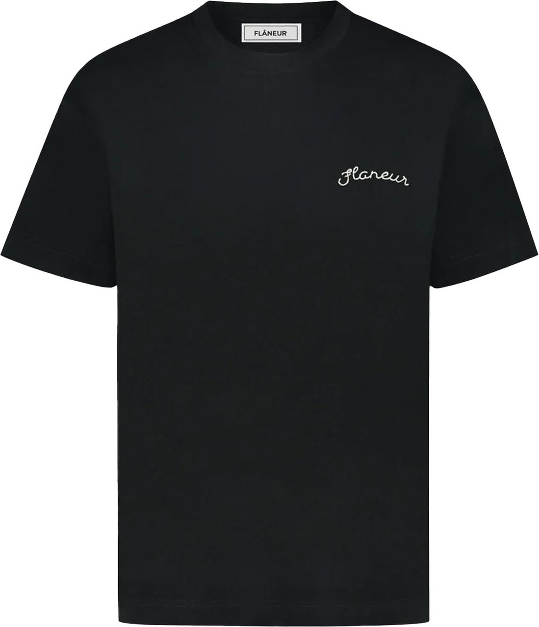 FLÂNEUR SIGNATURE LOGO T-SHIRT BLACK Zwart