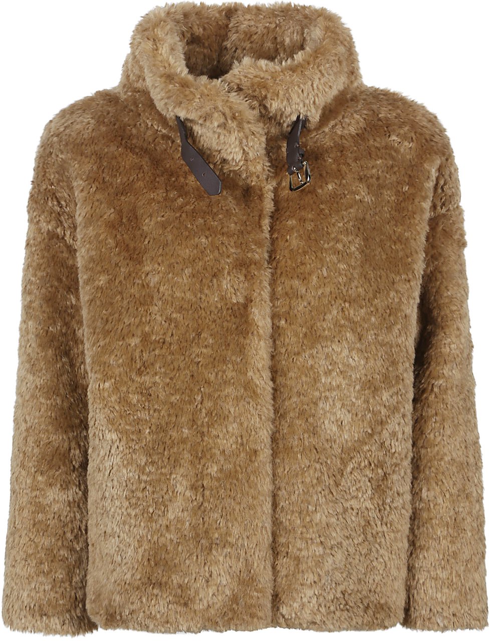 Herno Soft Faux Fur Coat Brown Bruin