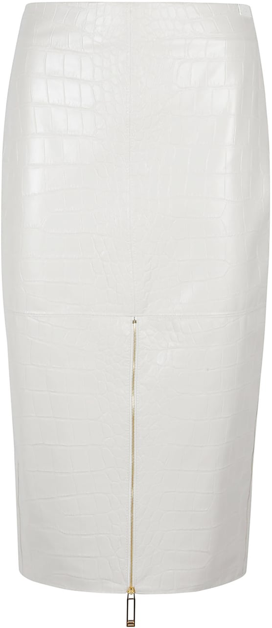 Elisabetta Franchi Coconut Print Skirt White Wit