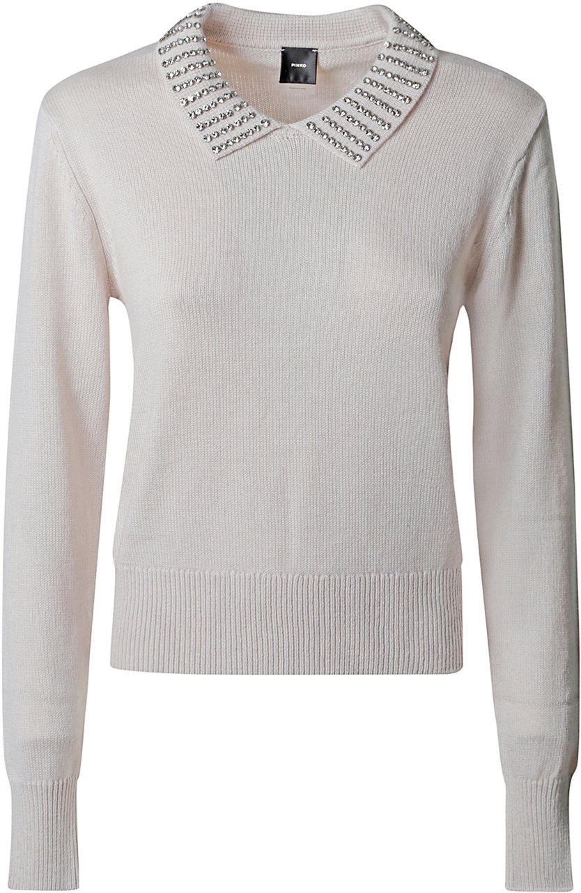 Pinko Ventotene Polo Neck Sweater Grey Grijs
