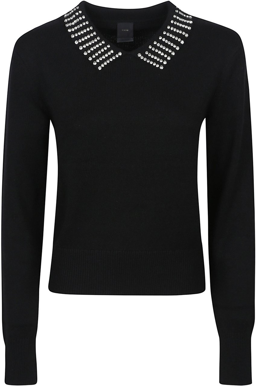 Pinko Ventotene Polo Neck Sweater Black Zwart