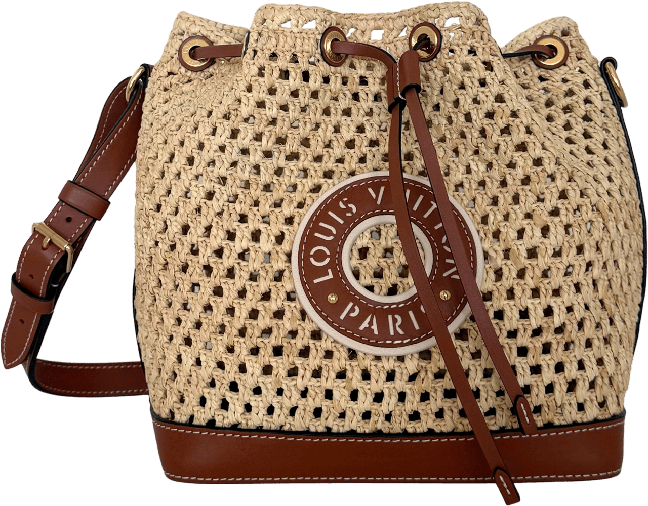 Louis Vuitton Louis Vuitton Noé BB M24722 Beige Raffia Fullset / gut Beige