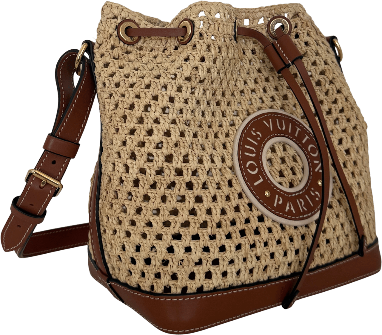 Louis Vuitton Louis Vuitton Noé BB M24722 Beige Raffia Fullset / gut Beige