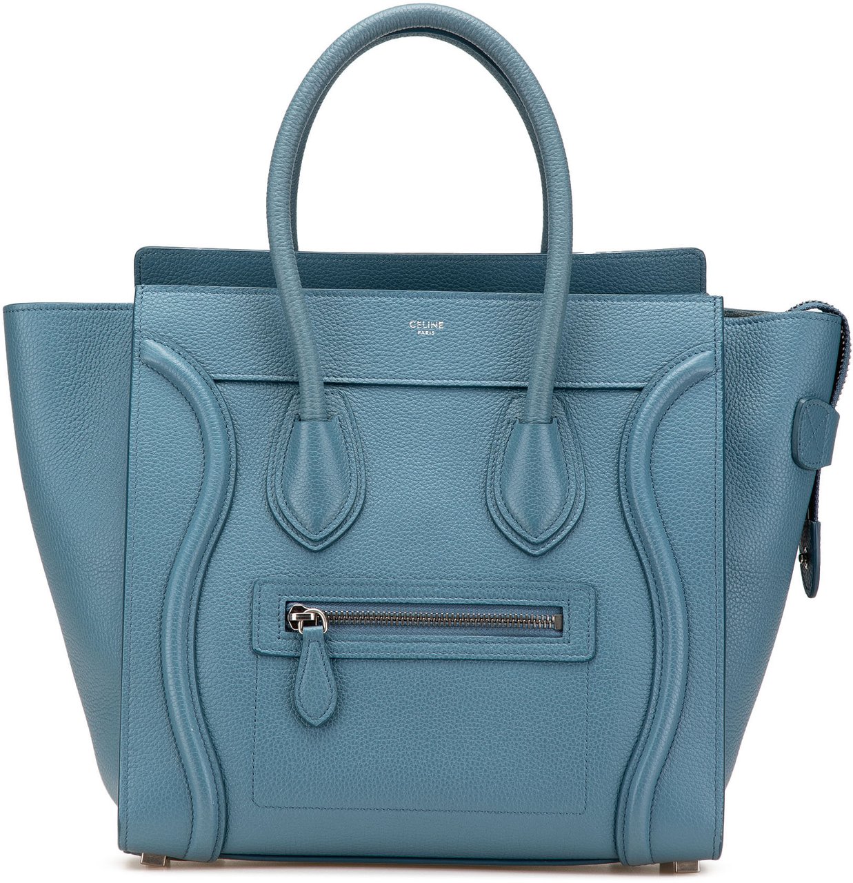Celine Micro Calfskin Luggage Tote Blauw