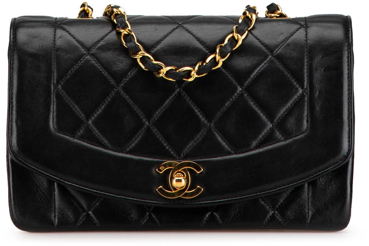 Chanel Small Lambskin Diana Flap Zwart