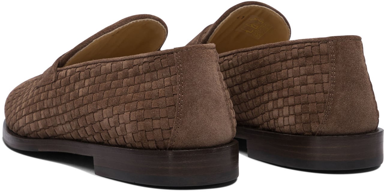Brunello Cucinelli Woven Suede "Penny" Loafers Bruin