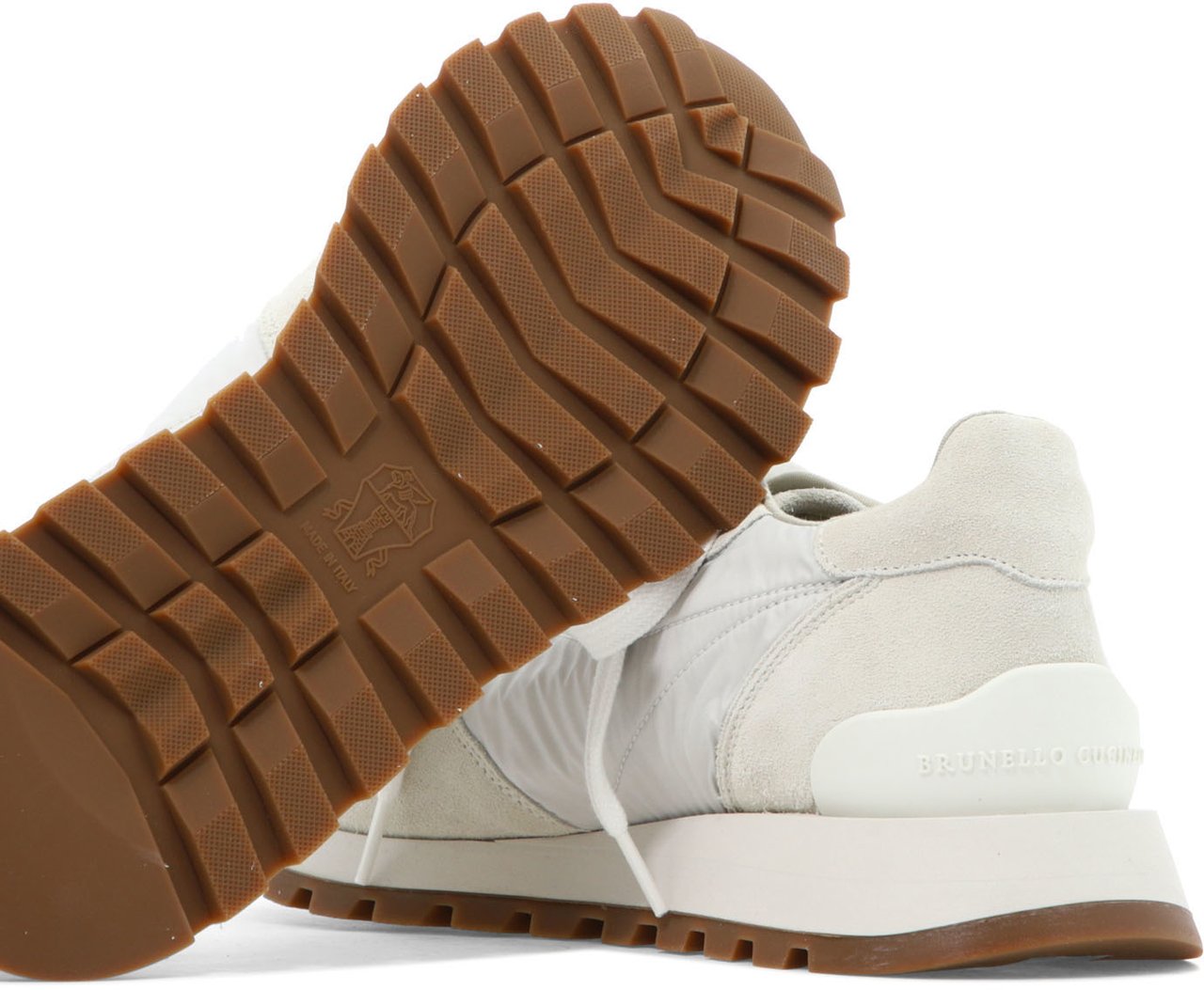 Brunello Cucinelli Suede and techno fabric "Runners" sneakers with Precious Toe Wit