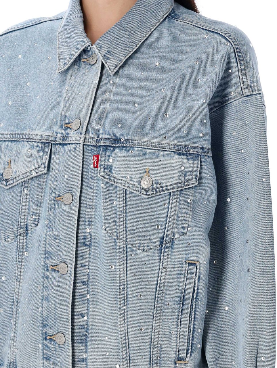 Levi's 90'S Trucker Crystal Dazzle Crystal Light Blue Blauw