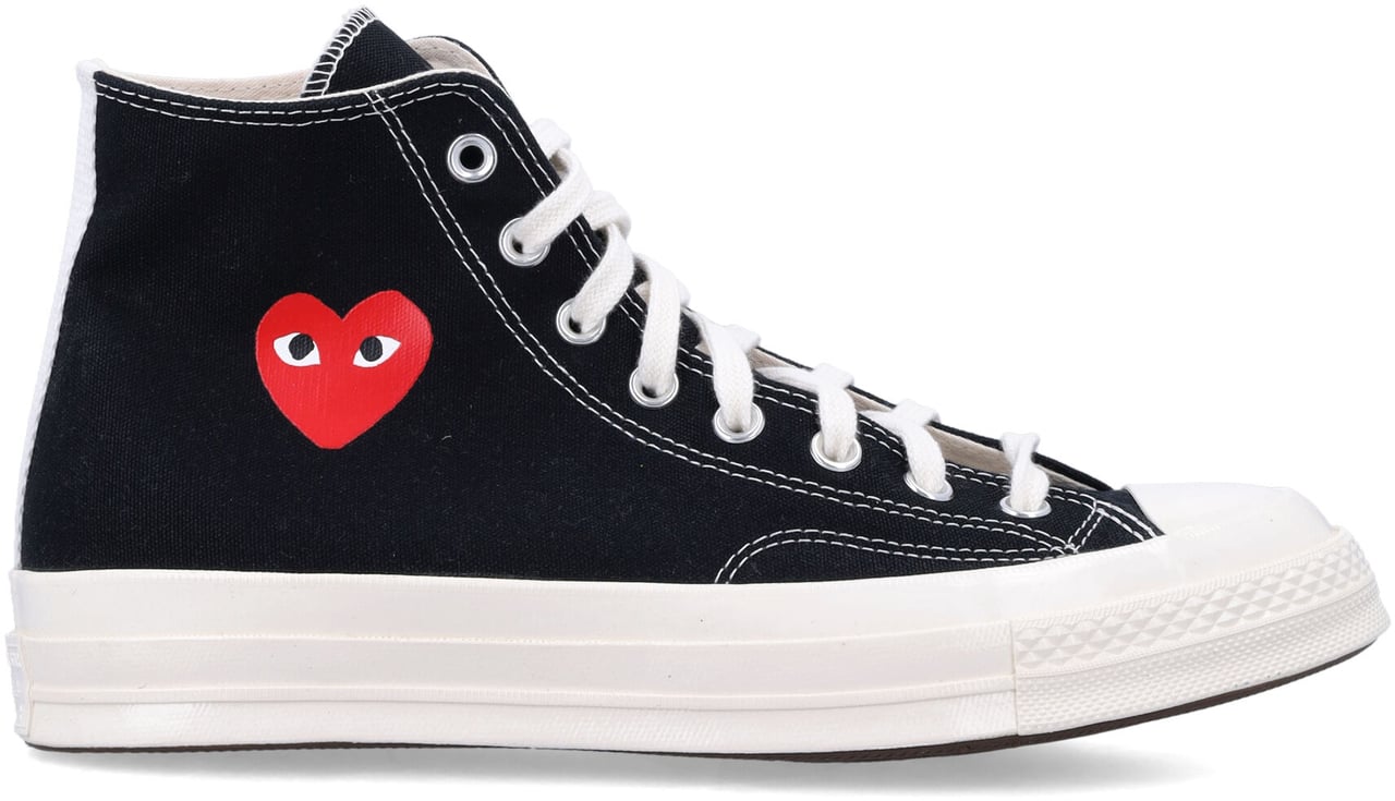 Comme des Garçons Converse Small Red Heart Hight Top Nero Zwart