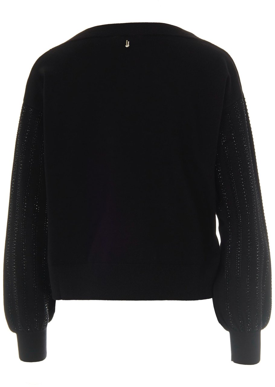 Liu Jo Sweaters Nerorows Strass Zwart