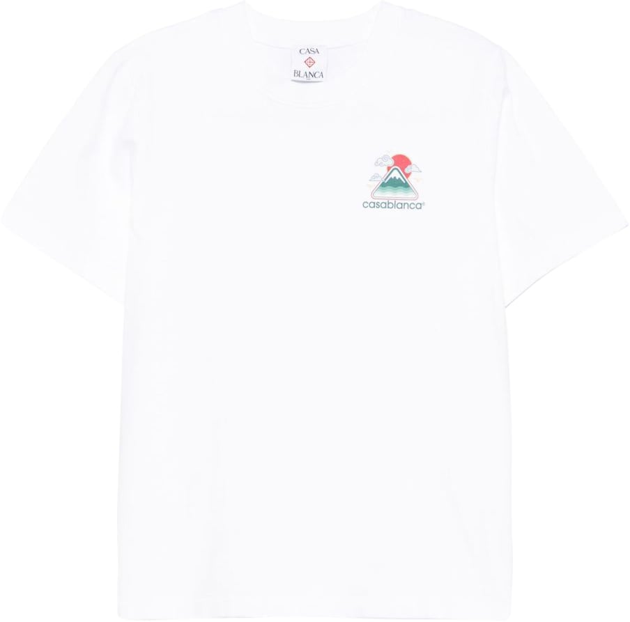 Casablanca Heren Montagne Ondulée T-Shirt Wit Wit