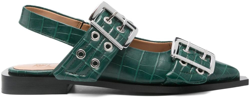 Ganni Sandals Green Groen