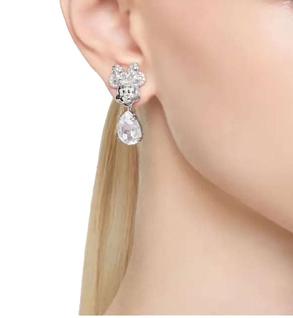 Swarovski X Disney Minnie Mouse Drop Earrings Zilver
