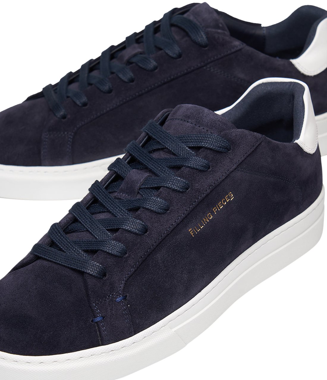 Filling Pieces Tiebreak Suede Navy Blauw