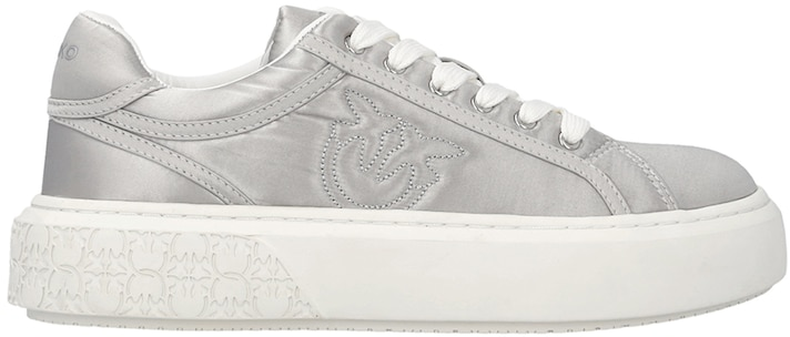 Pinko Flat Shoes Satin Silver Zilver