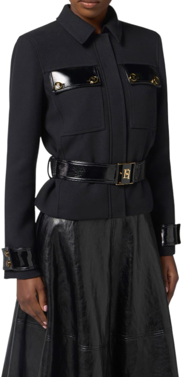 Elisabetta Franchi Coats Black Zwart