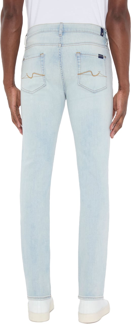 7 For All Mankind Slimmy Tap Lux Per Mezzo Light Blue Blauw