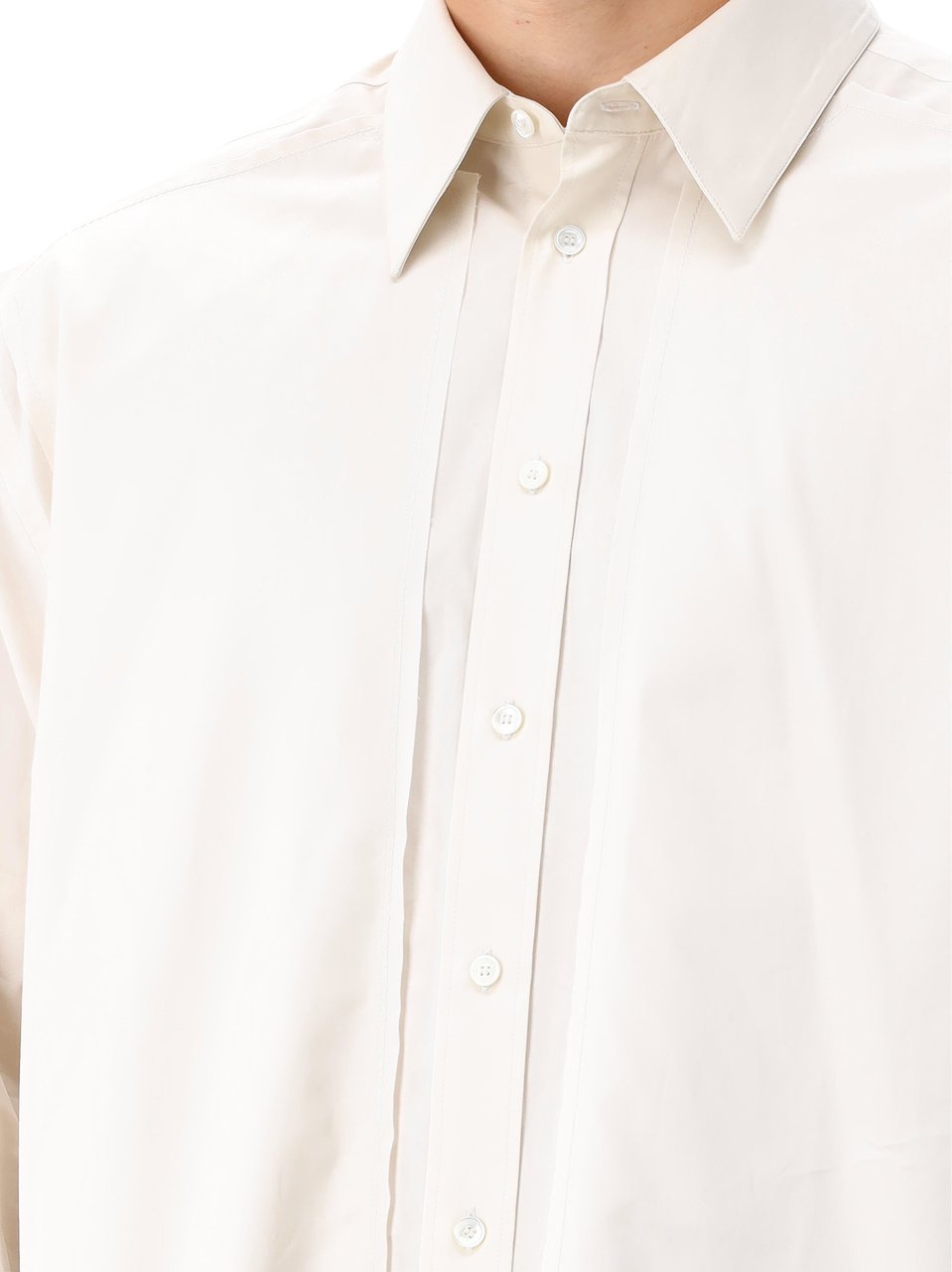AMI Paris AMI Paris Overhemd Beige/Gebroken Wit Chemise Bords F Beige