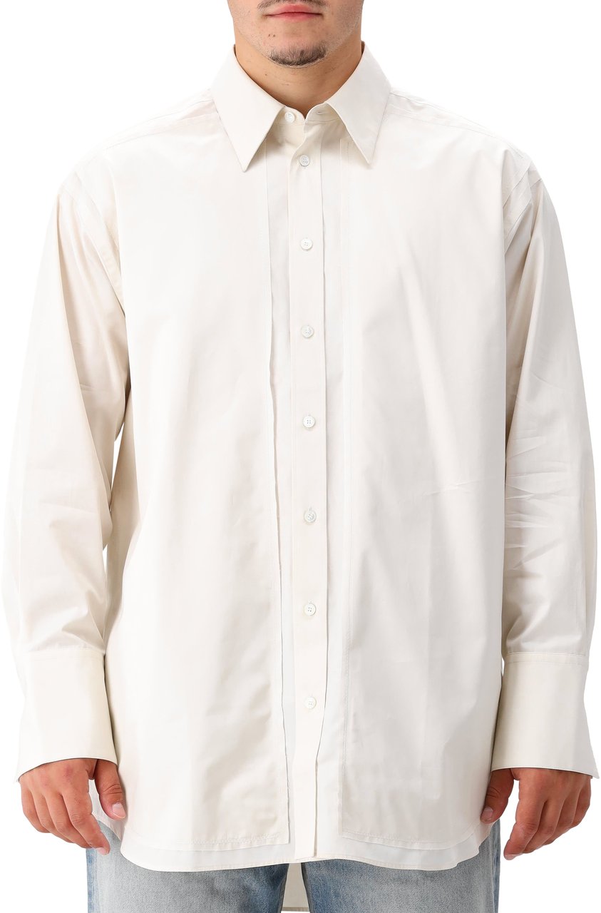 AMI Paris AMI Paris Overhemd Beige/Gebroken Wit Chemise Bords F Beige
