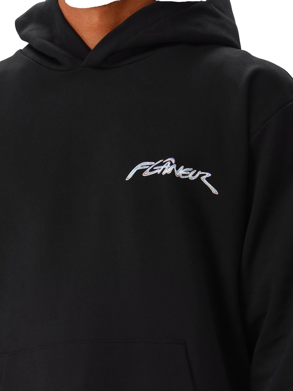 FLÂNEUR Flâneur Hoodie Black Chrome Zwart