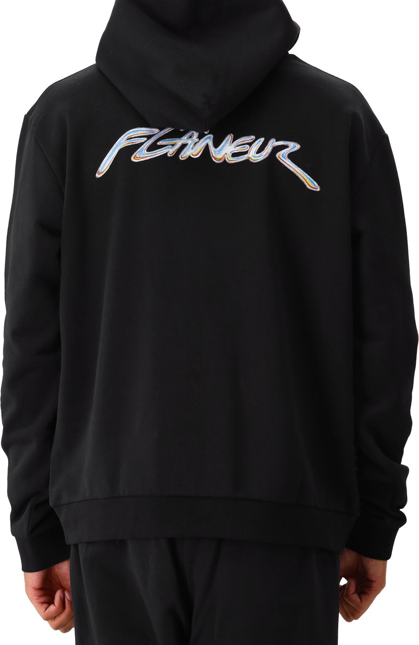 FLÂNEUR Flâneur Hoodie Black Chrome Zwart
