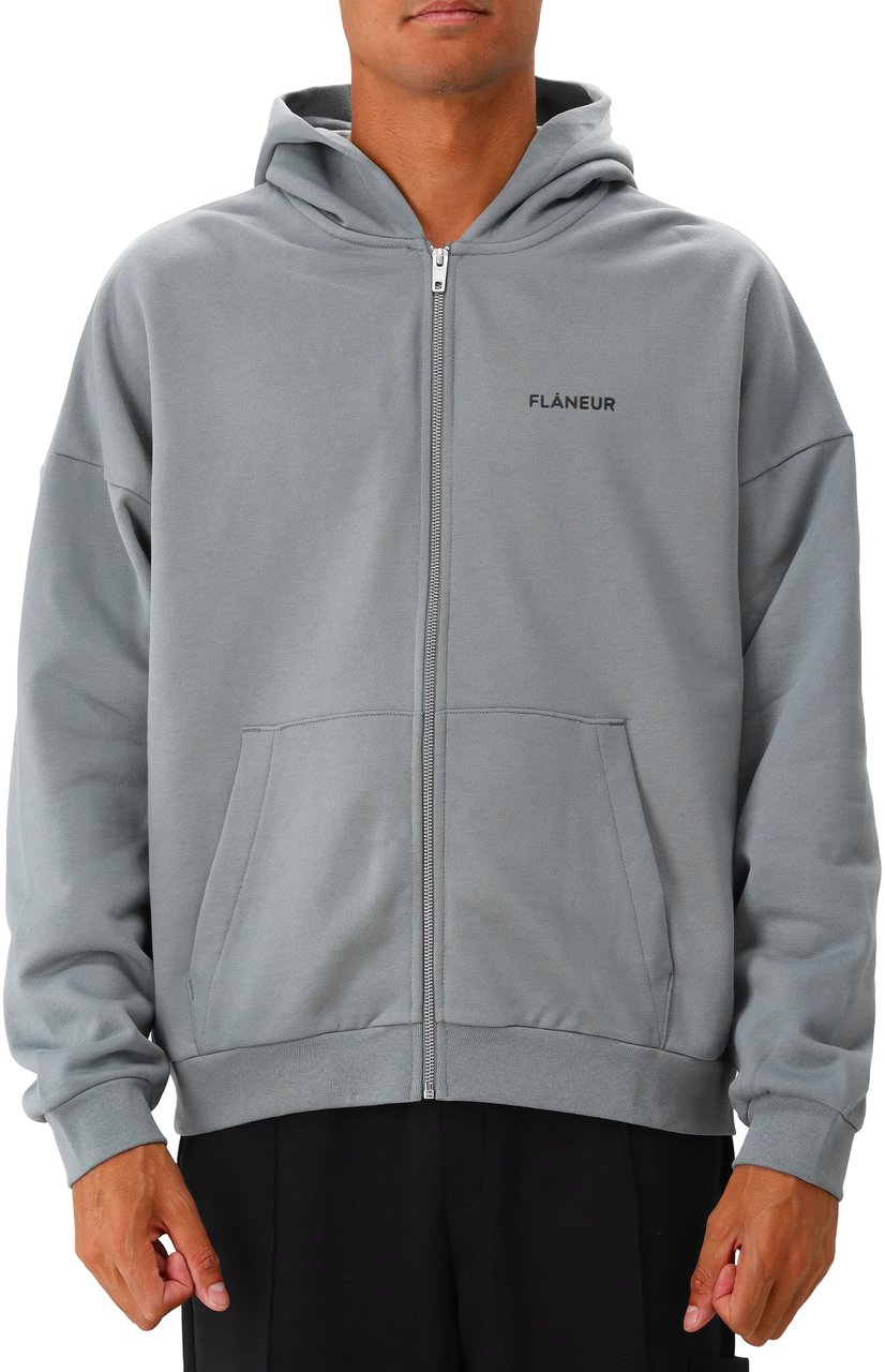 FLÂNEUR Flâneur Vest Groen Logo Zip-Up Hoodie Groen