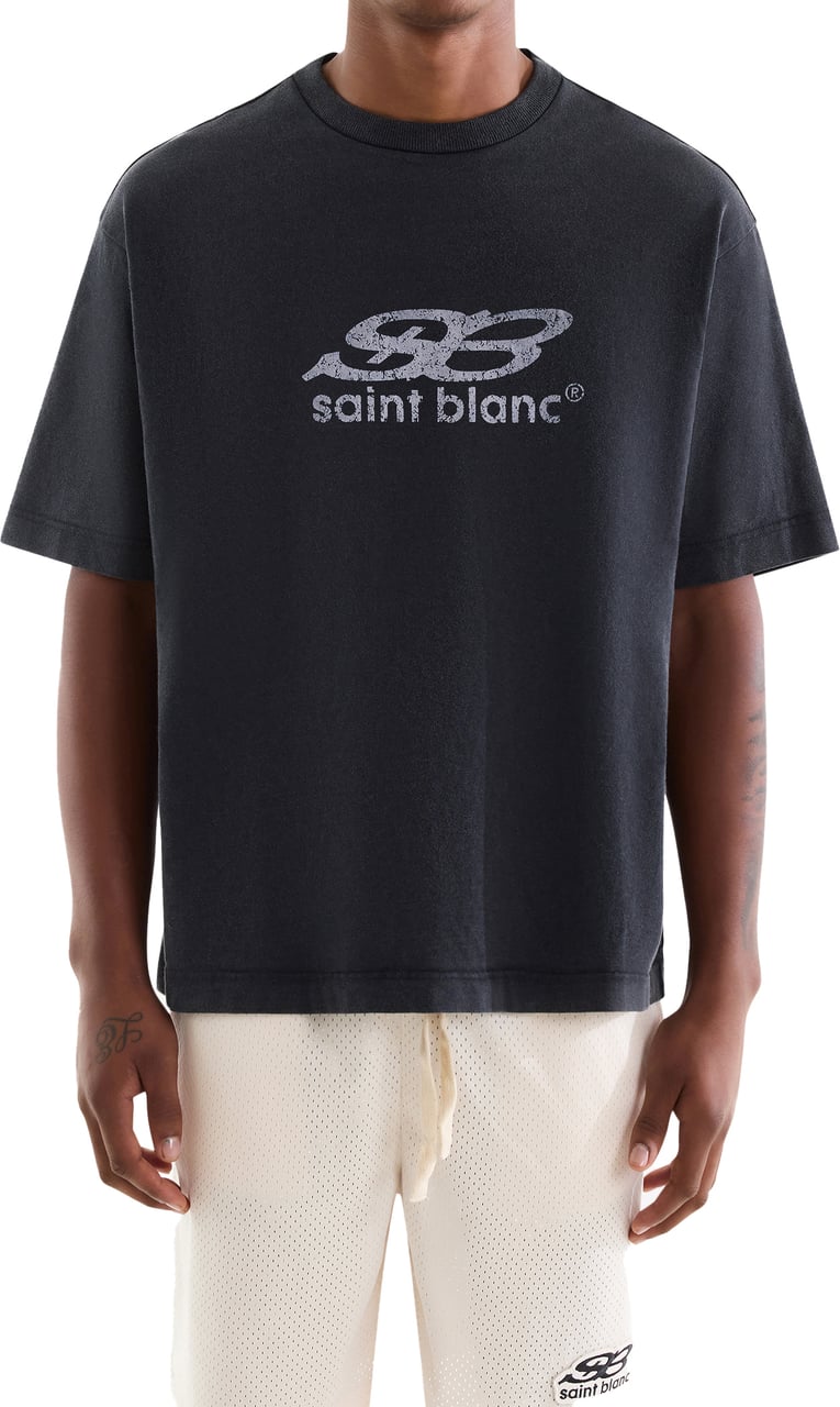 Saint Blanc Oblique T-Shirt Blue Graphite Grijs