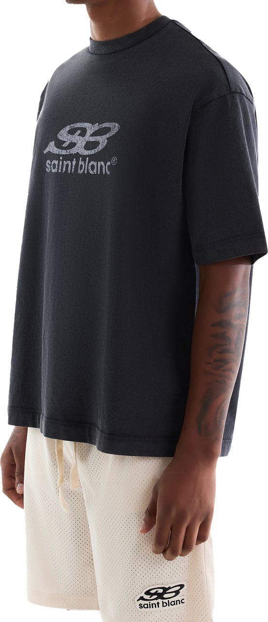Saint Blanc Oblique T-Shirt Blue Graphite Grijs