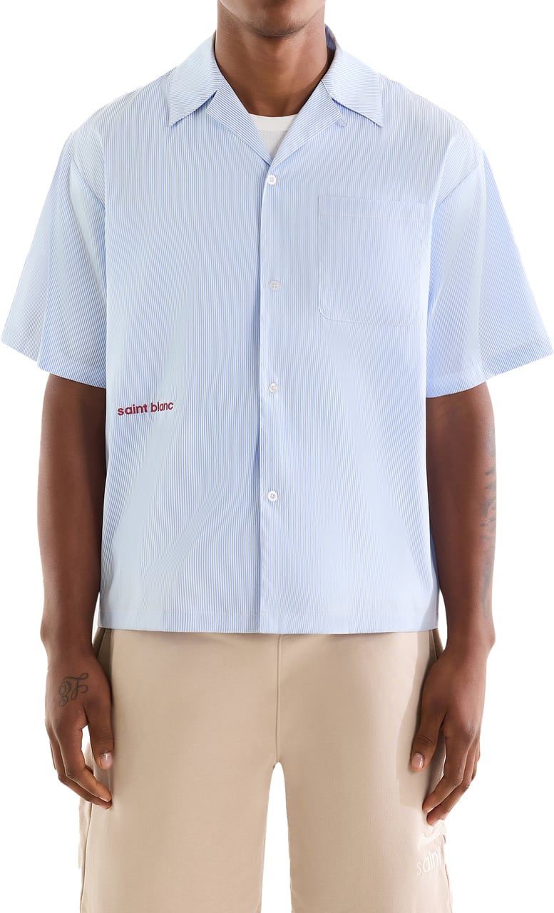 Saint Blanc Dual Logo Resort Shirt Baby Blue Blauw