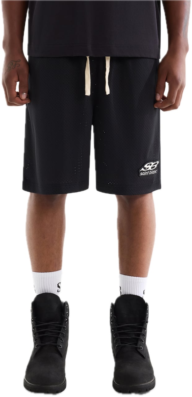 Saint Blanc Oblique Logo Mesh Short Black Zwart