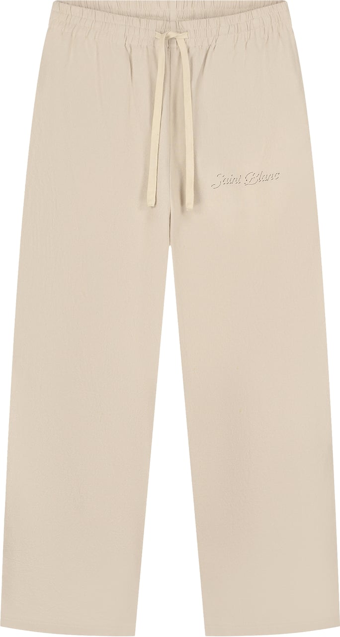 Saint Blanc Stitched Linen Pants Gray Moon Beige