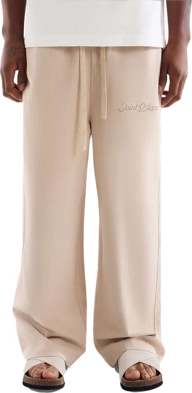 Saint Blanc Stitched Linen Pants Gray Moon Beige