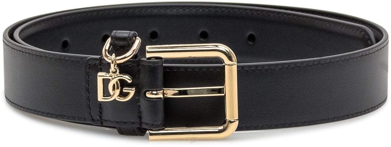 Dolce & Gabbana Dolce & Gabbana Leather Logo Belt Zwart