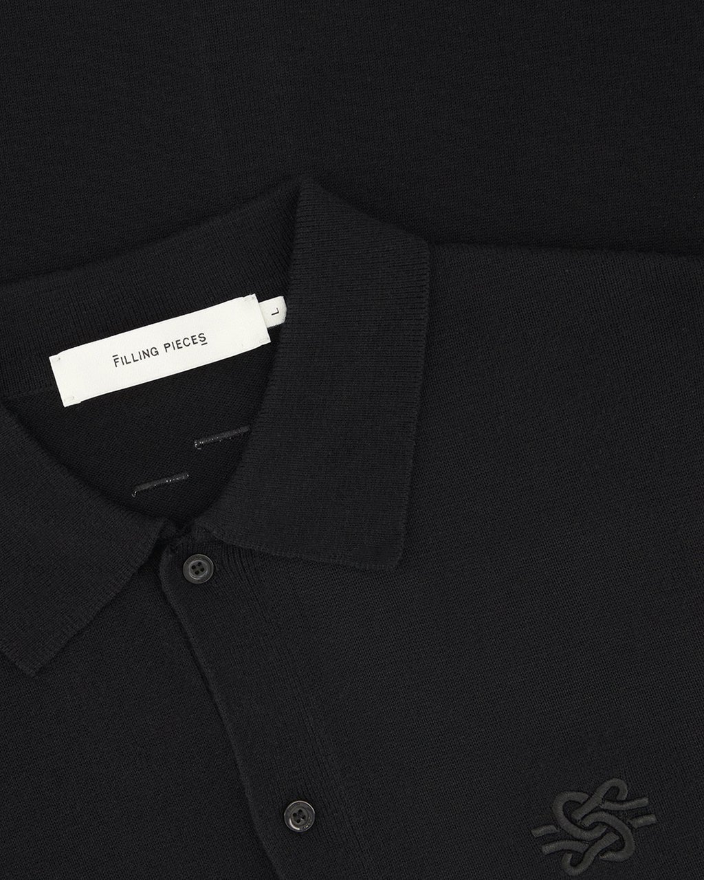 Filling Pieces Knit Dress Shirt Black Zwart