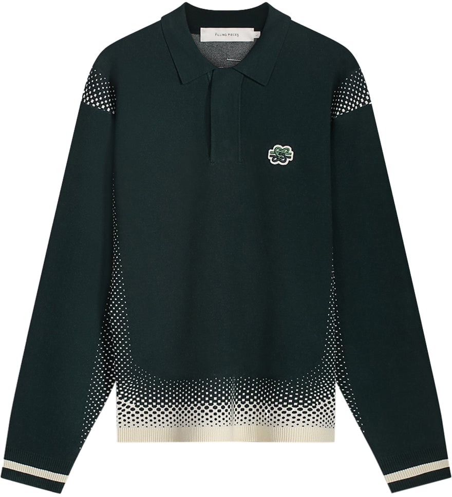 Filling Pieces Knit Shirt Rugby Pine Groen