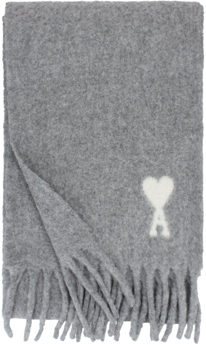 AMI Paris Adc Scarf Alpaca Grigio Grijs