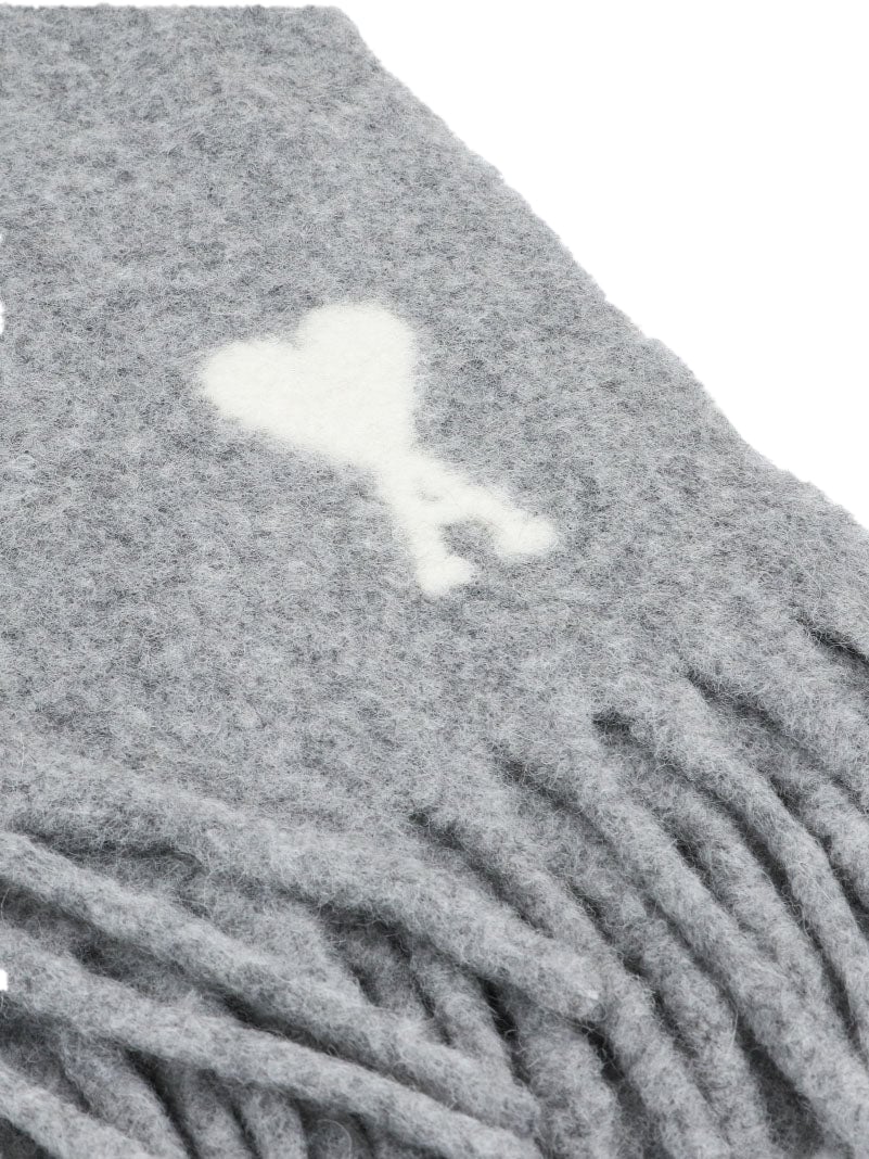 AMI Paris Adc Scarf Alpaca Grigio Grijs