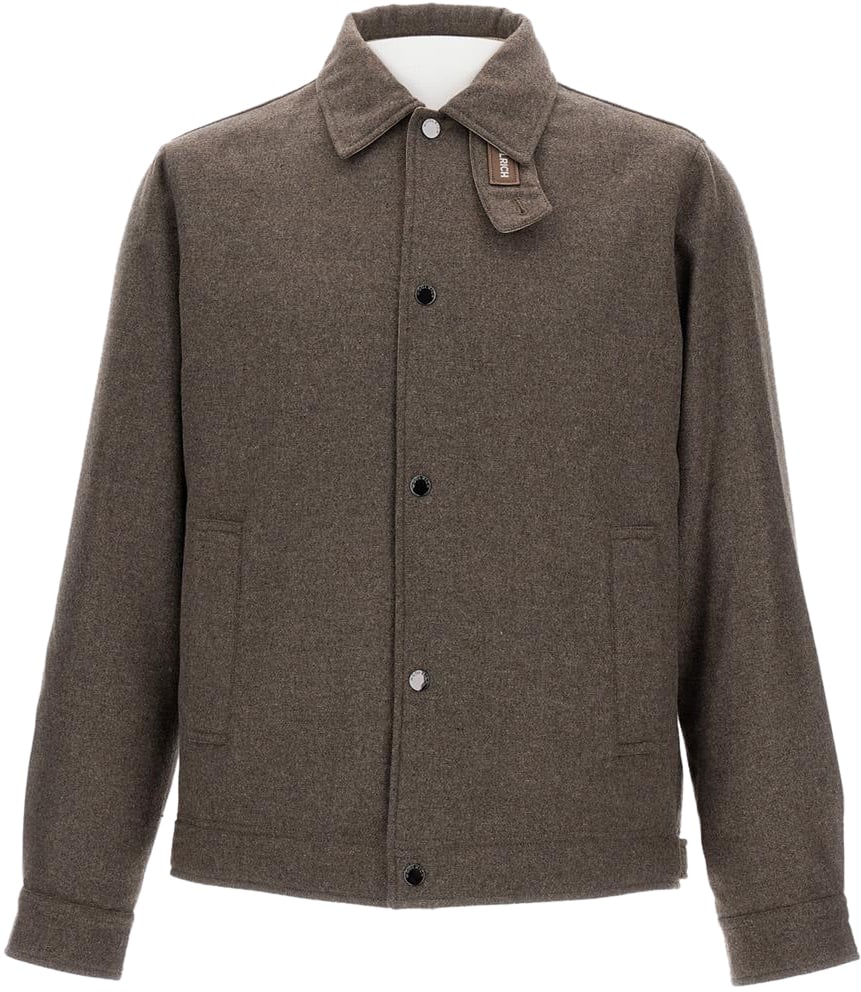 Woolrich Men Wool Keating Shirt Jacket Falcon Beige