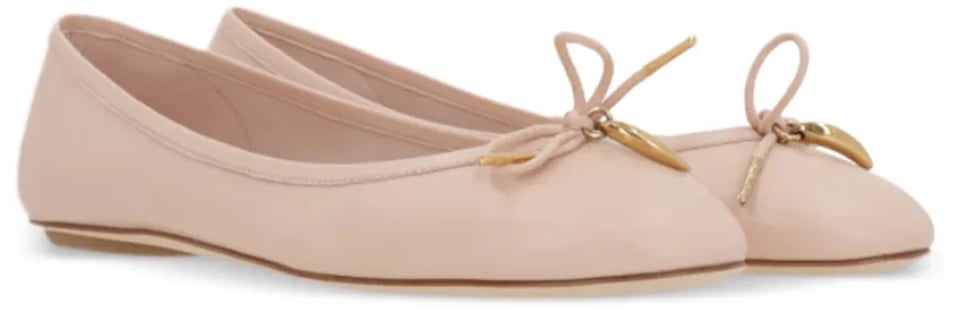 Chloé Iris Leather Ballerina Flats Beige