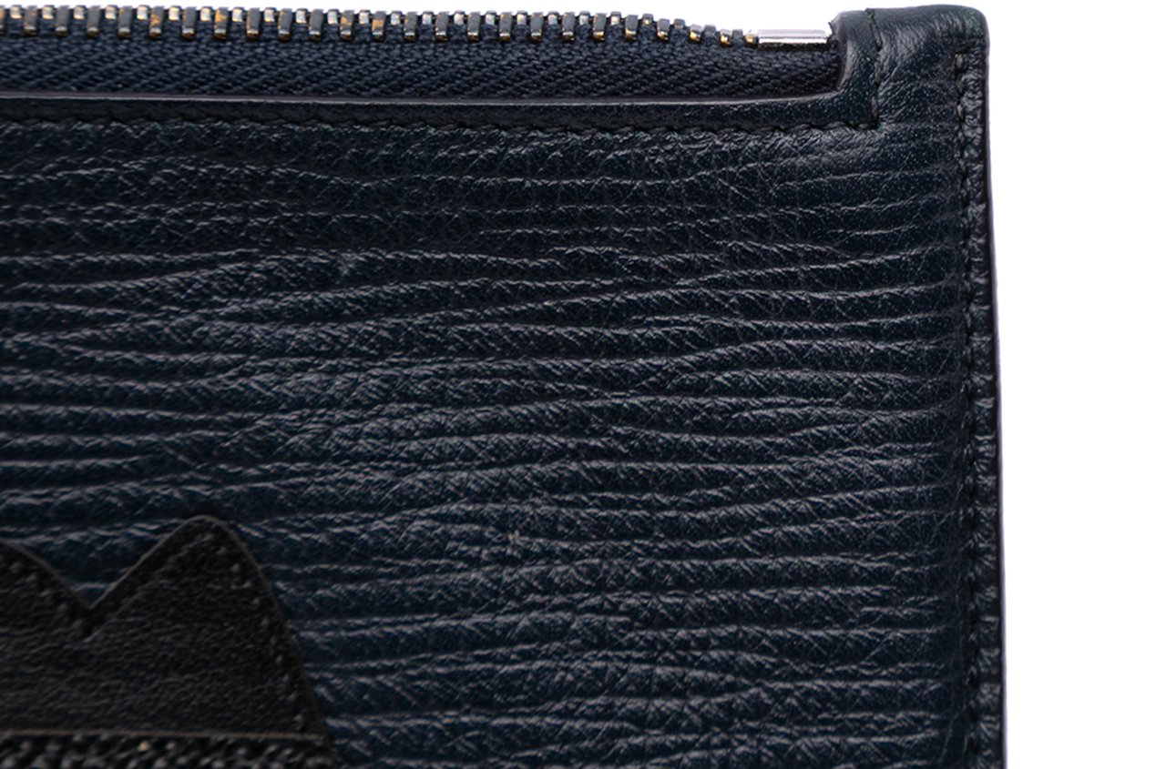 Dolce & Gabbana Leather DG Family Patch Zip Pouch Zwart