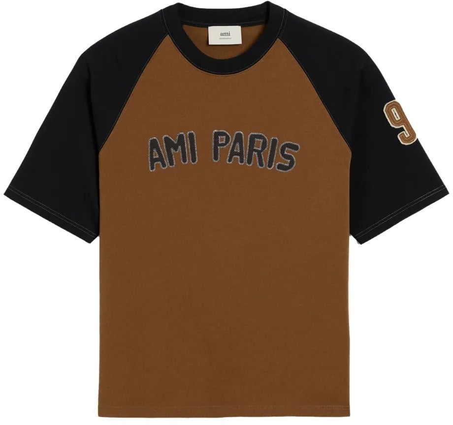 AMI Paris t shirt a logo brode 4 Bruin