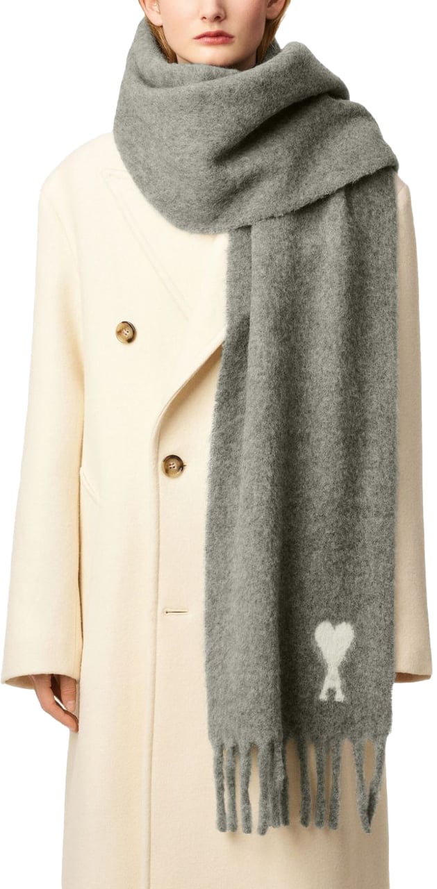 AMI Paris Adc Scarf Alpaca Grigio Grijs