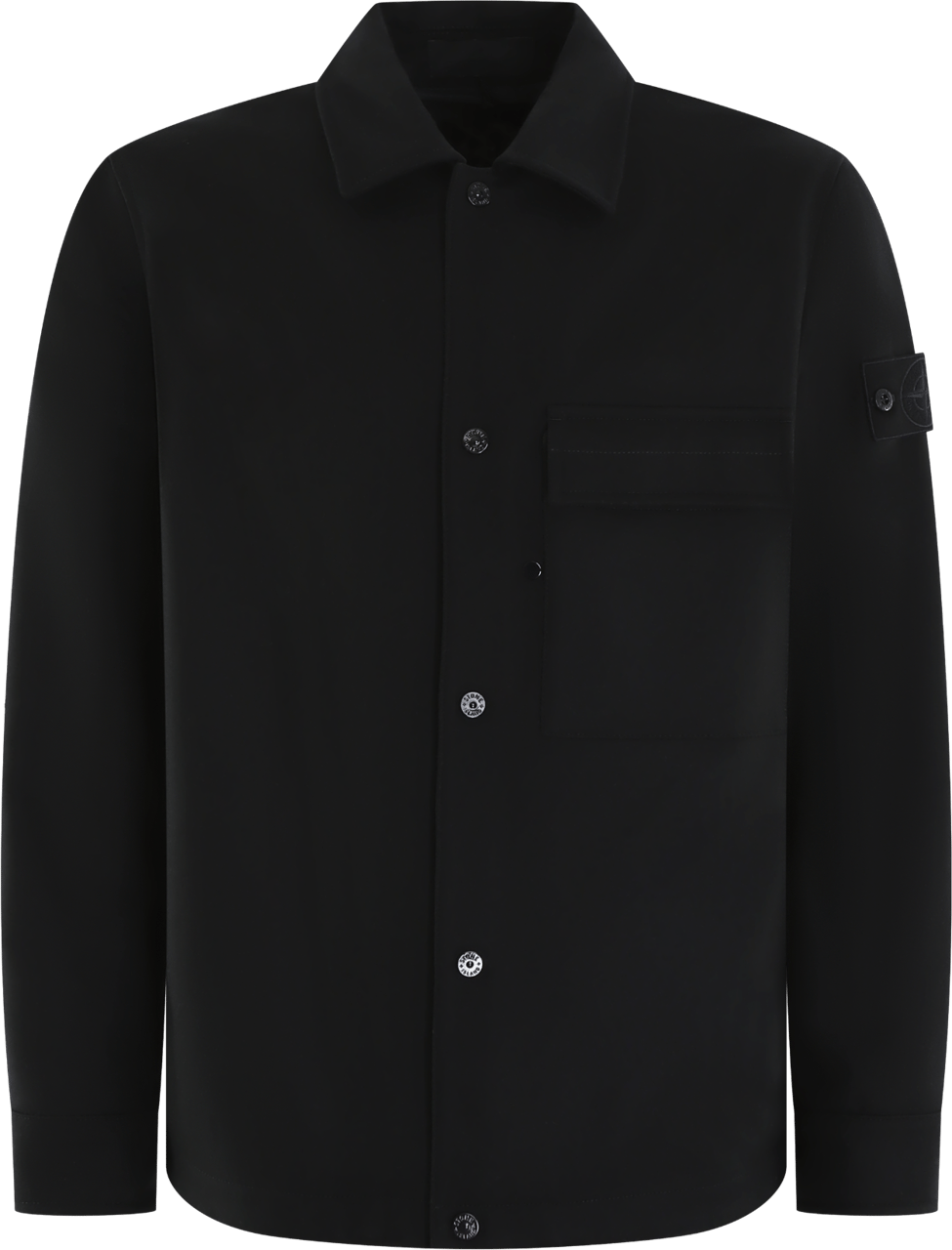 Stone Island Heren BlackLogopatch Overshirt Zwart Blauw