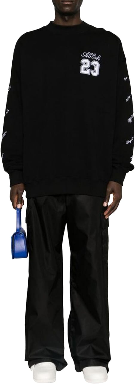OFF-WHITE Abloh 23 Logo Skate Sweatshirt Zwart