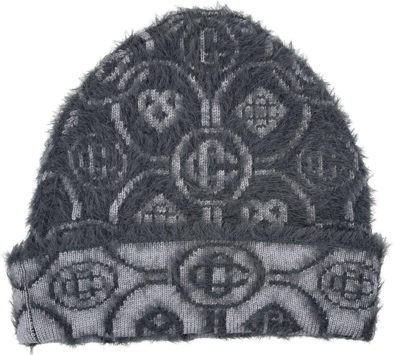 Casablanca Fluffy Monogram Beanie Grigio Grijs